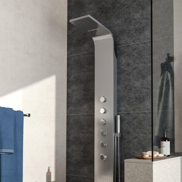 Bathroom Silver Stainless Steel Shower Tower Panel Bathroom Shower Living and Home