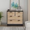 Wooden Vintage Storage Cabinet with Rattan Drawer Console Table Cabinets Living and Home