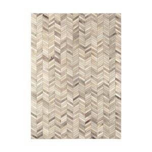 Dakota Leather/Cowhide Rug Large in Chevron on Furniture Village