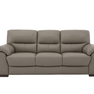 Zinc 3 Seater Leather Sofa in Bv-722a Taupe on Furniture Village