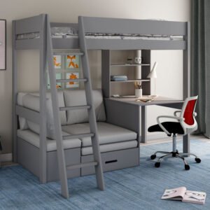 Rory High Sleeper Desk Bedframe and Mattress