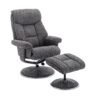 Bruges Fabric Swivel Chair and Footstool in Biarritz Flint on Furniture Village