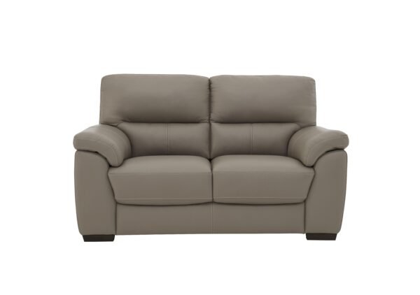 Zinc 2 Seater Leather Sofa in Bv-722a Taupe on Furniture Village