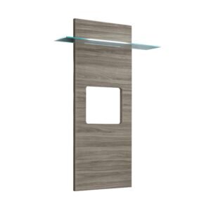 Venezia TV Wall Panel with Shelf and LED Lights in Grey on Furniture Village