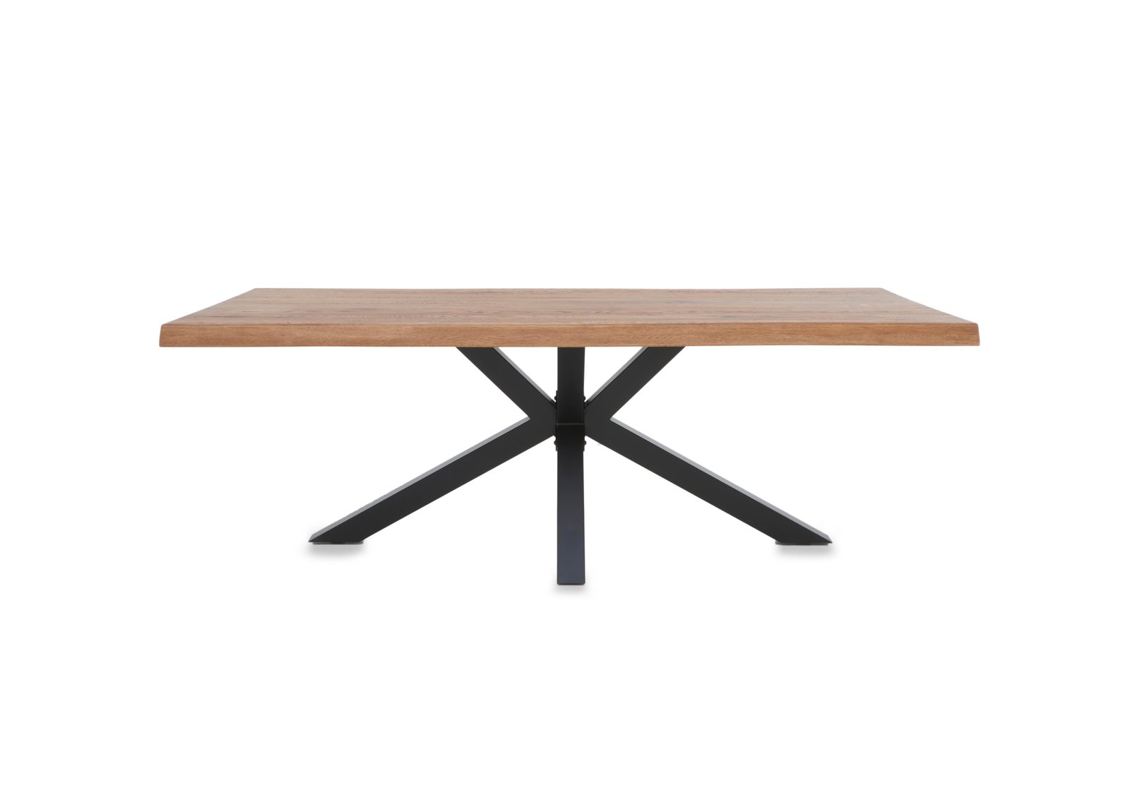 Njord Raw Edge Dining Table with Metal Star Base in Old Bassano on Furniture Village