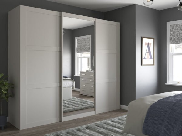 Alster 3 Door Sliding Mirrored Wardrobe