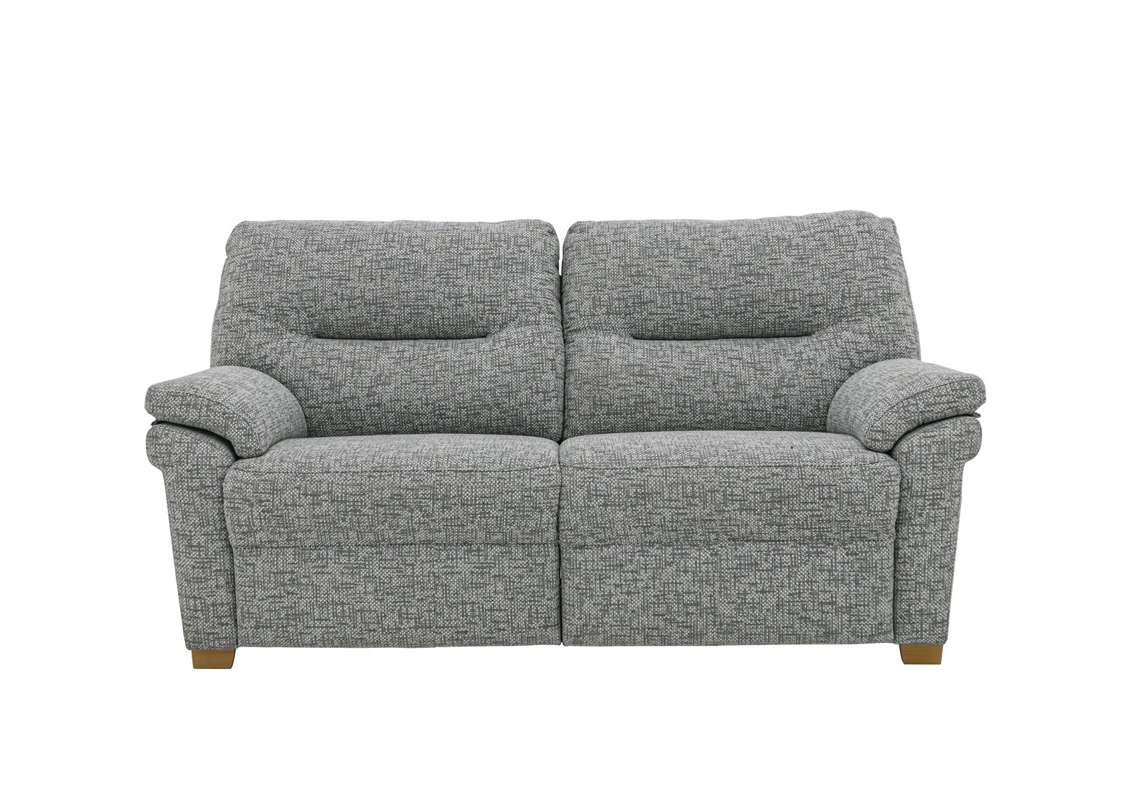 Seattle 2.5 Seater Fabric Sofa with Wooden Feet in B030 Remco Light Grey Ok on Furniture Village